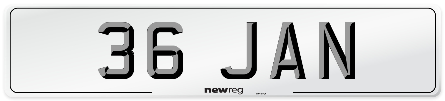 36 JAN Number Plate from New Reg